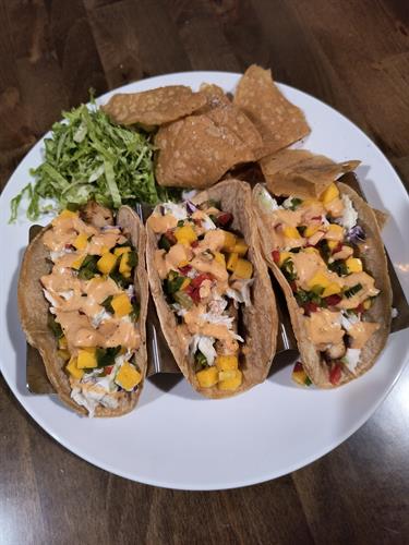 Our Blacked Mahi FishTacos Special this month