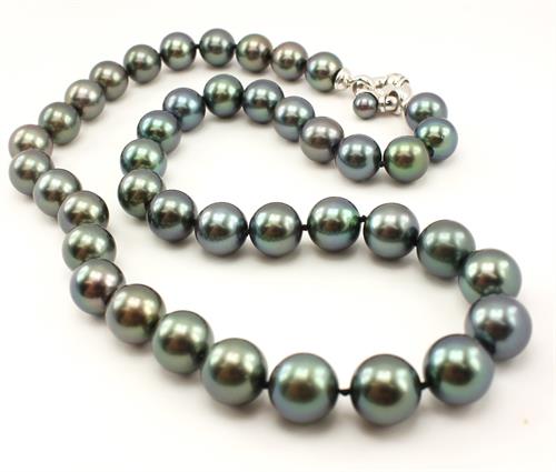 Black Tahitian Saltwater Cultured Pearl Strand Necklace