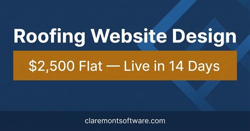 Roofing website design: $2,500 flat, live in 14 days