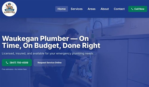 Plumber website built by Claremont Software