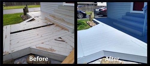 Grayslake before and after deck repair and painting
