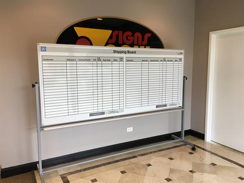Custom magnetic dry erase board for ZF Industries, designed and manufactured by Signs now Mundelein
