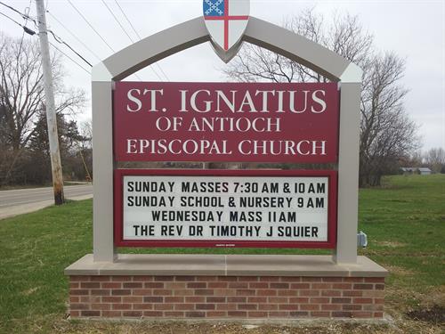 St. Ignatius of Antioch Episcopal Church Freestanding Sign w/ Attraction Board