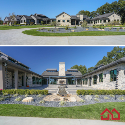 Vast timber framed home is a modern architectural masterpiece. Blended into the rolling, rural landscape, one has a view of the beautiful scenery from every room. 