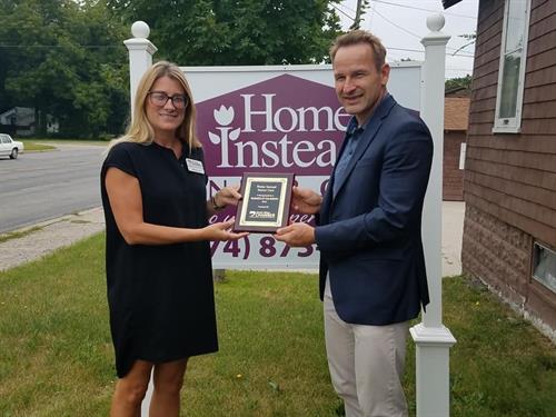 Elkhart Chamber selects Home Instead "Business of the Month!"