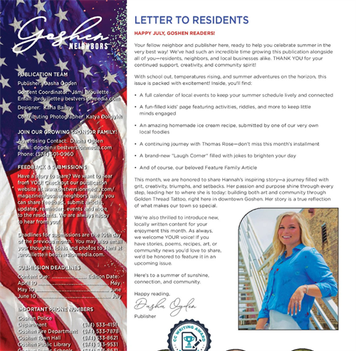 In case you missed seeing our July issue, here are some highlights/sneak peaks! 