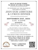 Lobsters & Lyrics - 2024 Annual RCH Fundraiser Event on September 21st