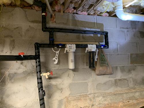 New sediment and carbon filter installation New sediment and carbon filter installation