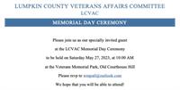 Lumpkin County Veterans Affairs Committee Memorial Day Ceremony