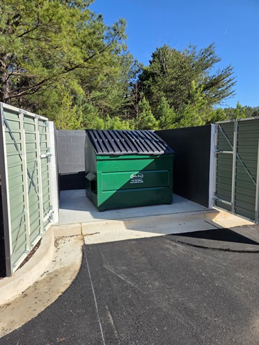 6 yard frontload commercial dumpster for business trash service in Dawson County, GA