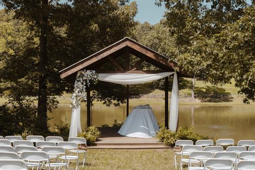 Gazebo overlooking the pond