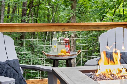 Enjoy good friends, good drinks and good conversations around the propaine fire pit.