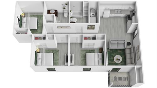 Three Bedroom Floor plan