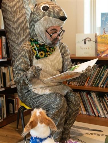 Zipper the squirrel is sincere and energetic at birthday parties, school visits and more!