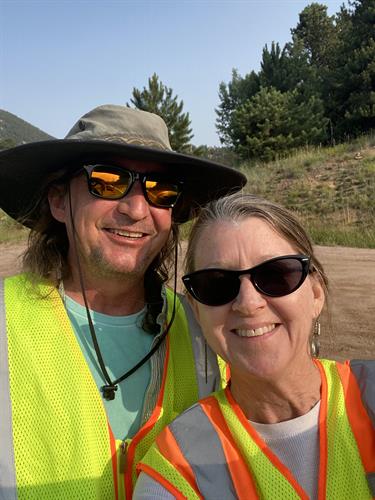 Chris and me keeping highway 285 beautiful