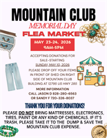 Mountain Club Memorial Weekend Flea Market
