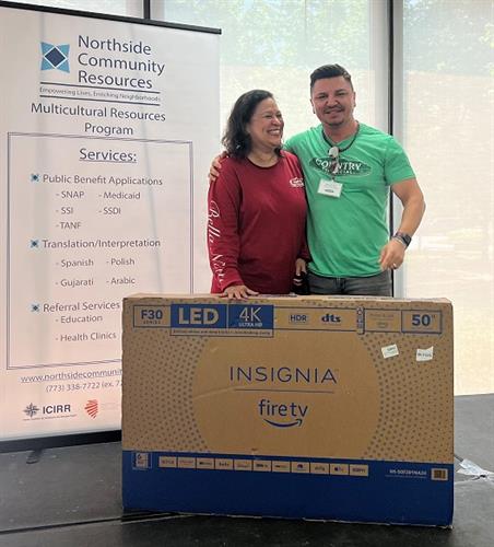 we raffled off a TV at the Northside Housing Fair