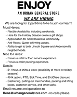 Part-Time ENJOYee for shops and warehouse