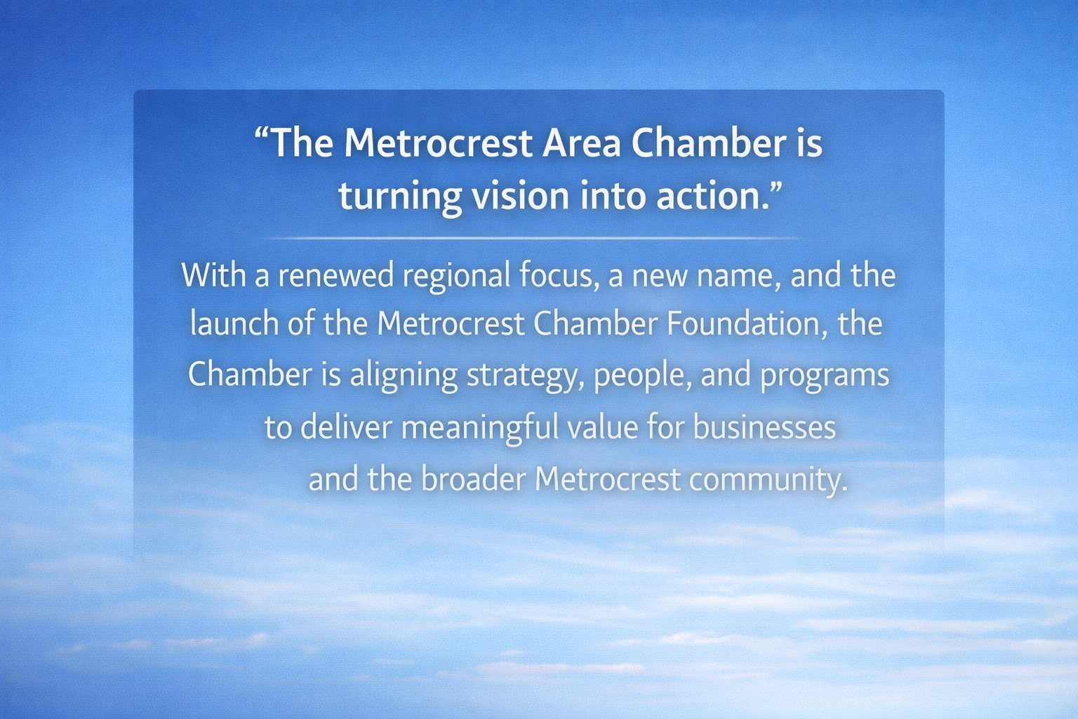 Image for From Vision to Action: A New Era for the Metrocrest Area Chamber