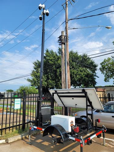 Security Camera Trailer with flashing lights