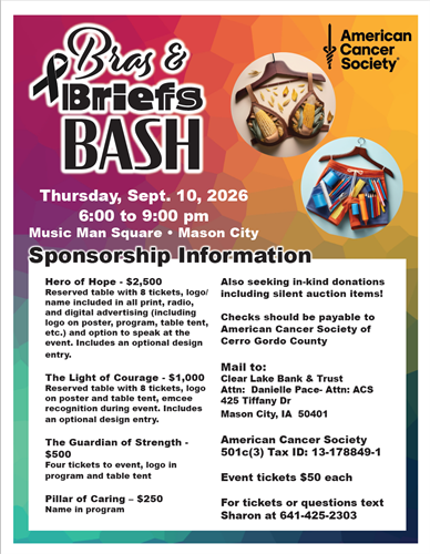 Become a sponsor of the American Cancer Society Bras & Briefs Bash