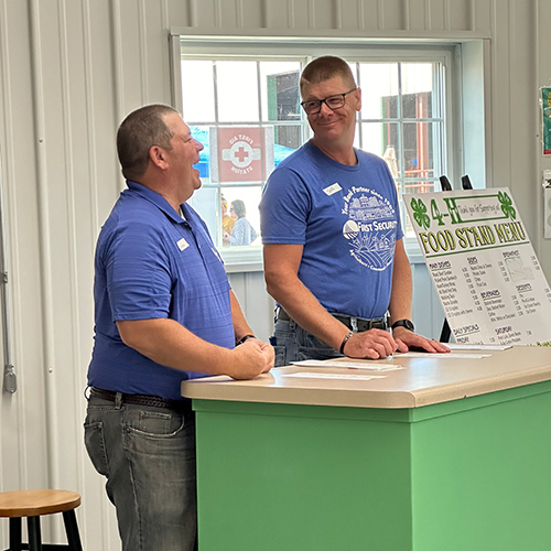 Helping out at the county fair food stand.