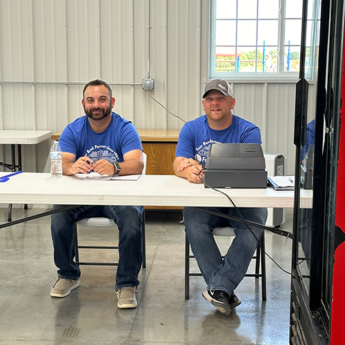 Helping out at the county fair food stand.