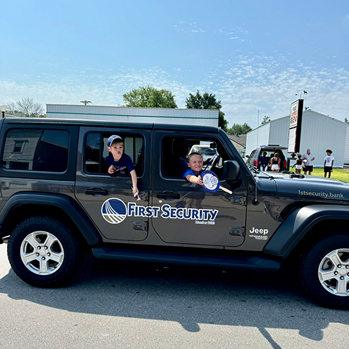 First Security Jeep in a parade.