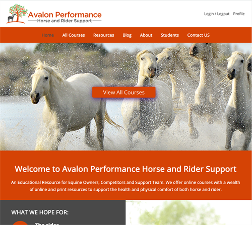 Avalon Professional Horse Website (built and managed site)