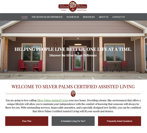 Silver Palms Assistant Living Website (built and managed site)