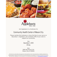 CHC of Mason City partners with Applebee's for Giving Tuesday