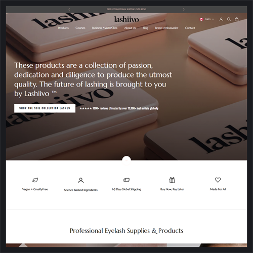 Lashiivo website design & development