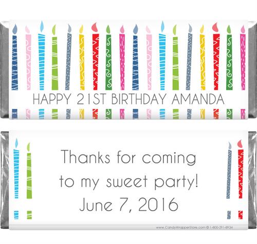 Personalized birthday candy bars