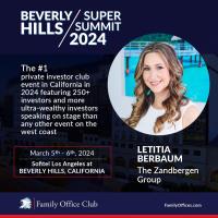 Letitia Berbaum Named as Presenter for Beverly Hills Super Summit by Family Office Club