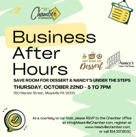 Business After Hours w/ Save Room For Dessert & Nancy's Under The Steps