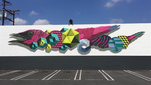 Wall mural at M-Rad studio by biRdo