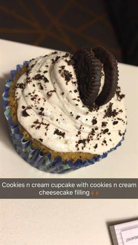 Oreo Cupcake with  A Cheesecake Filling and Topping
