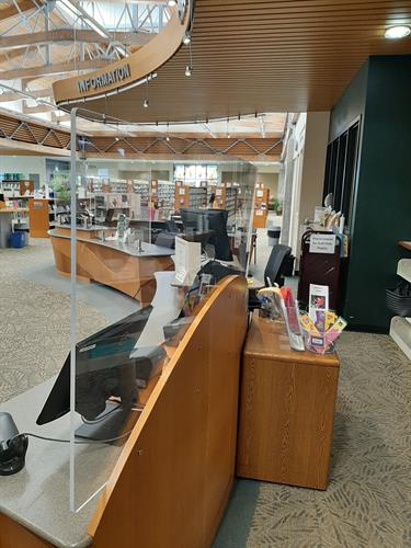 Custom Acrylic Barriers at Burlington Public Library