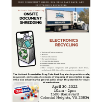 Community Shred, Drug Take Back & Electronics Recycling