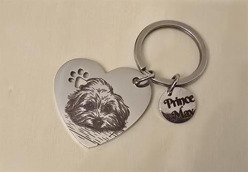 Pet engraved keychain - silver