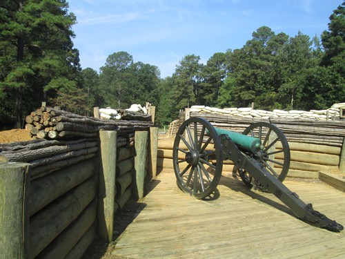 Restored earthworks at Petersburg National Battlefield