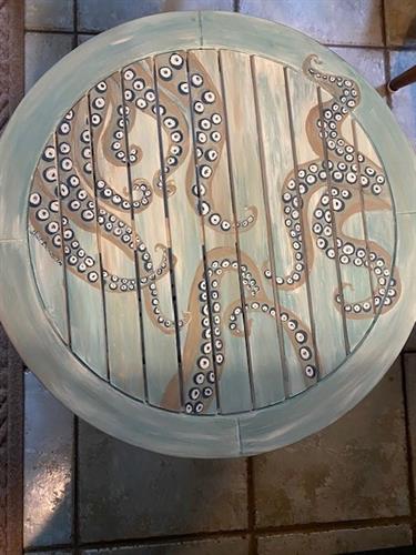 Octopus hand painted table