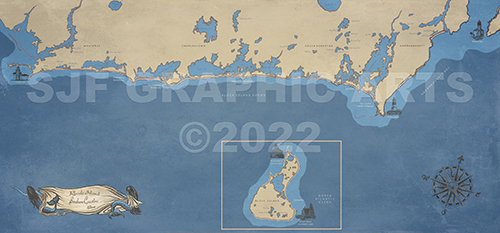 Custom Created Map of Southern RI coastline 