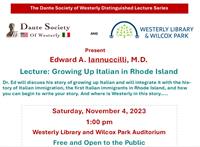 Dante Society Lecture, Dr. Ed Iannuccilli, "Growing Up Italian in Rhode Island"