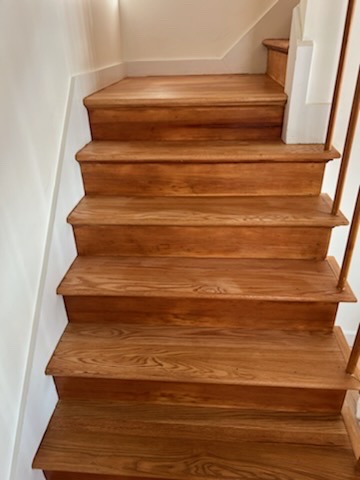 Refinised red oak stairs