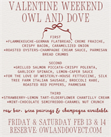 Valentine Weekend at Owl and Dove