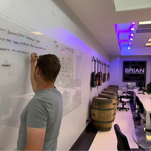 Mapping Out Success Strategies: Brainstorming at Brian Marketing Group HQ.