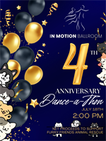 In Motion Ballroom Celebrates 4th Anniversary with Community Dance-A-Thon Benefiting Furry Friends Humane