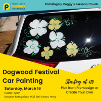 Dogwood Festival Car Window Painting