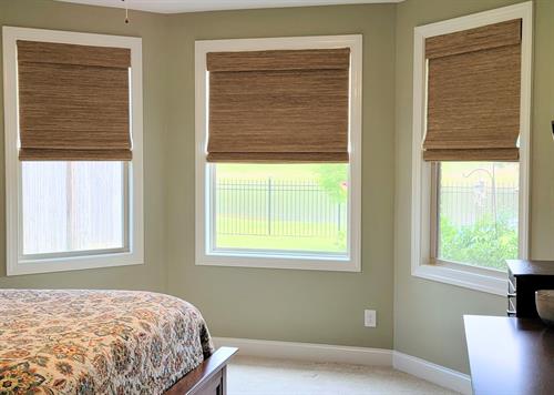 Room Darkening Lined Woven Wood Shades